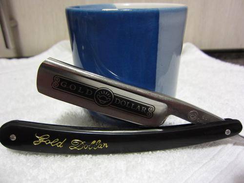Gold Dollar 66 Straight Razor with Shaving soap