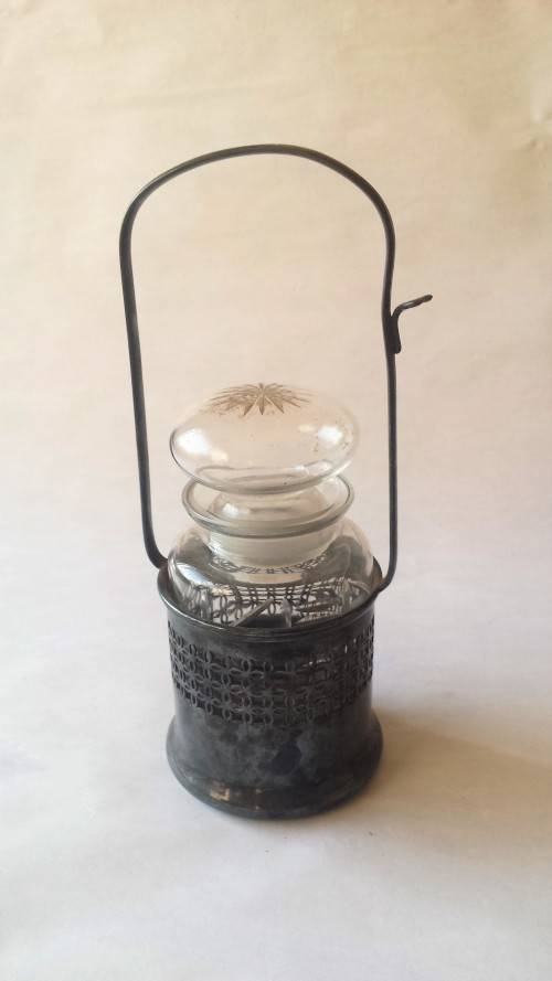 Glass Container with WS & S, EPNS, A1, Handle and Frame, 2801