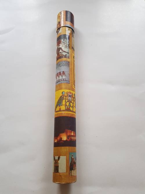 2 Pieces Egyptian Art Papyrus Painting, Signed with certificate, 60cm x 43cm