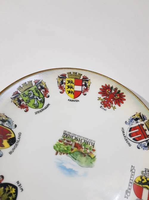 Collector Porcelain Plate with Cities Crests, Austria, EIGL