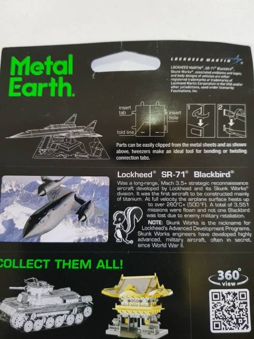 Fascinations, Metal Earth, SR-71 Blackbird, Steel Model Kit