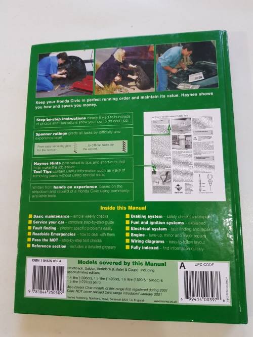 Honda Civic, 1995-2000 Workshop Manual, Haynes