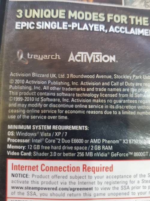 Call of Duty, Black Ops PC DVD