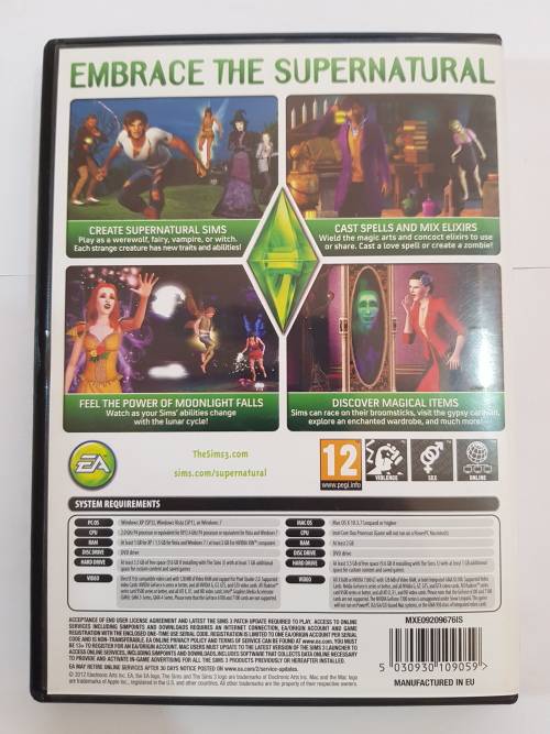The Sims 3, Supernatural Expansion Pack, PC/Mac DVD
