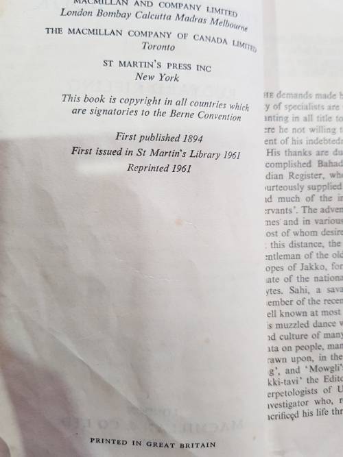 The Jungle Book by Rudyard Kipling, 1961