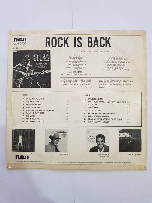 Elvis Presley, Rock is Back Elvis is King LP, VG+