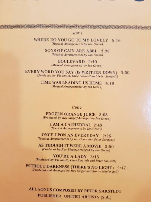 Peter Sarstedt, The Best of Peter Sarstedt LP, VG+