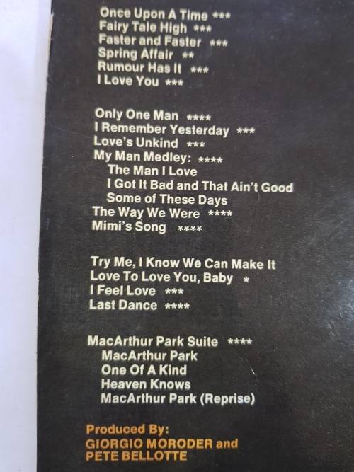 Donna Summer, Live and More Double LP, VG