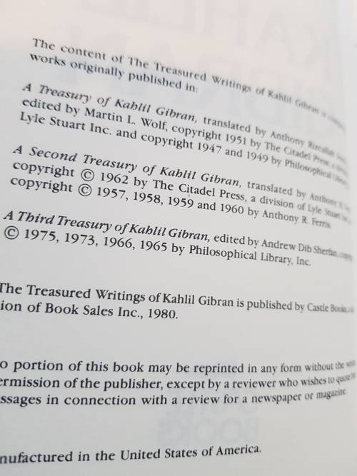 The Treasured Writings Of Kahlil Gibran
