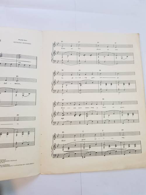 Song Sheet, Sheet Music, Edelweiss, Ge Korsten, The Sound of Music