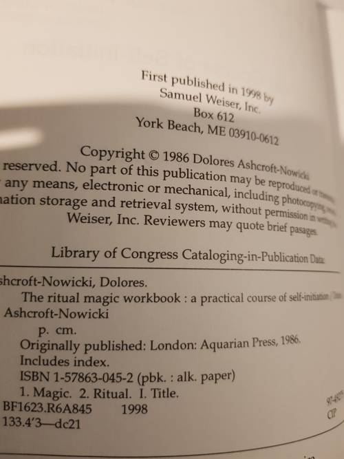 The Ritual Magic Workbook by Dolores Ashcroft-Nowicki