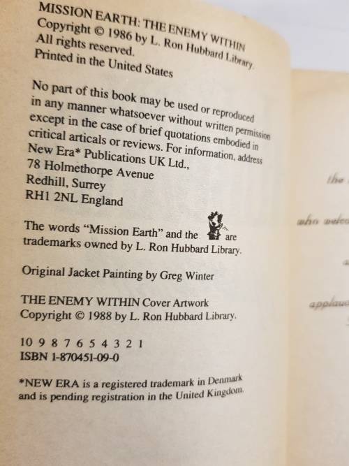 L. Ron Hubbard, The Enemy Within, Mission Earth Volume 3