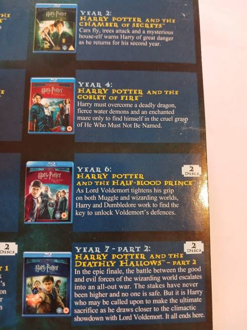 Harry Potter, The Complete 8 Film Collection, Blu-ray, 11 Disc Boxset