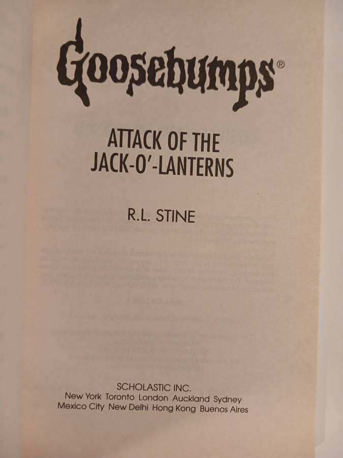 Goosebumps, Attack of the Jack-O`-Lanterns by R.L. Stine
