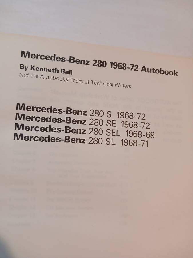 Mercedes-Benz 280, 1968-72 Autobooks Owners Workshop Manual