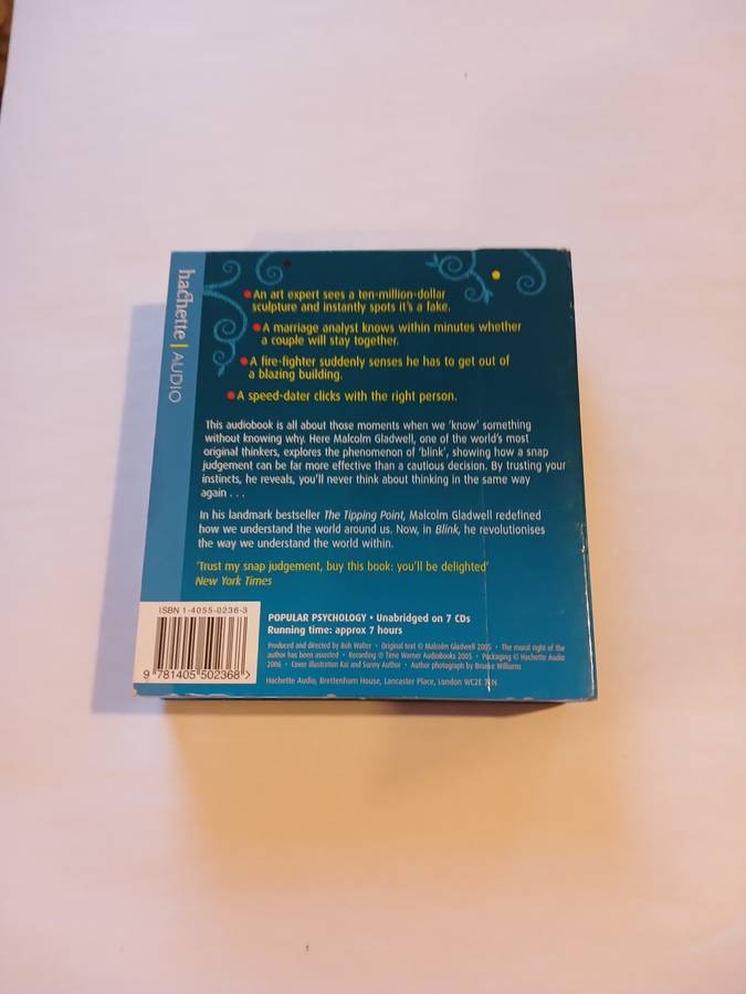 Blink, The Power of Thinking Without Thinking by Malcolm Gladwell, 7 x CD