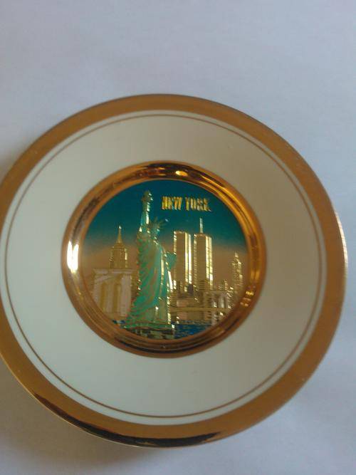 New York Display Plate - 24 carat gold (Chokin)