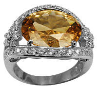 60% OFF - OVAL CUT & DECORATIVE HEART CZ RING