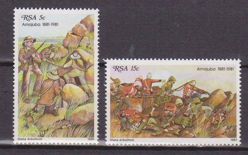 S.A. 1981 S.A.C.C. 492-493  "Centenary of Battle of Amajuba"  Set of 2 M.N.H.