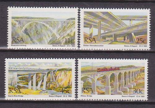 S.A. 1984 S.A.C.C. 567-570 "South African Bridges" Set of 4 M.N.H.