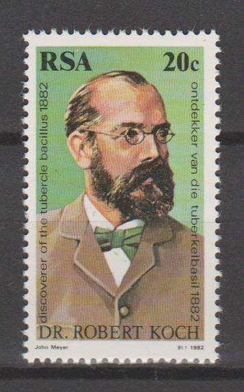 S.A. 1982 S.A.C.C. 509 "Centenary of Discovery of Tubercle by Dr. Robert Koch " One stamp M.N.H.