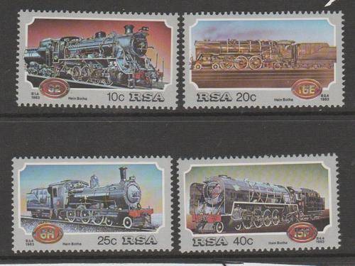 S.A. 1983 S.A.C.C. 545-548 "Steam Locomotives" Set of 4 M.N.H.