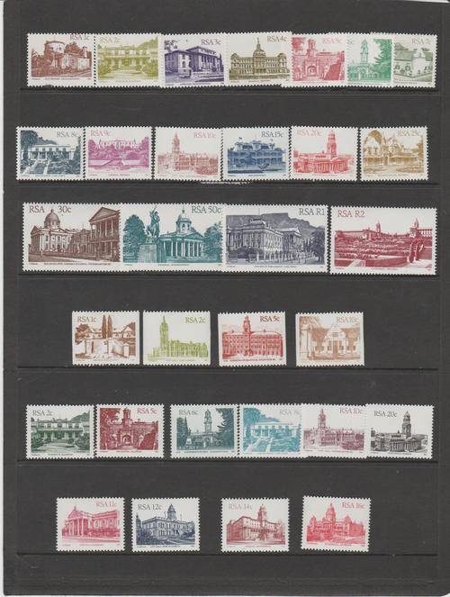 S.A. 1982 S.A.C.C. 515-531 "4th Definitive issue" Set of 17 M.N.H. + 4 Coil stamps + Extra's