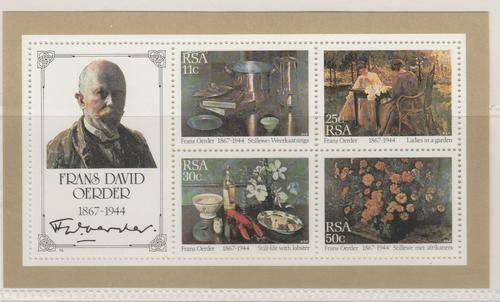 S.A. 1985 S.A.C.C. 586 "Paintings by Frans David Oerder" M/Sheet M.N.H.