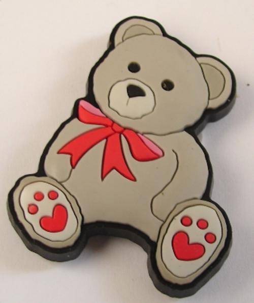 Teddy Bear Fridge Magnet -  Grey