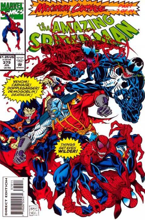 The Amazing Spider-Man Issue # 379 Maximum Carnage, Pt. 7 of 14: The Gathering Storm"  cover: