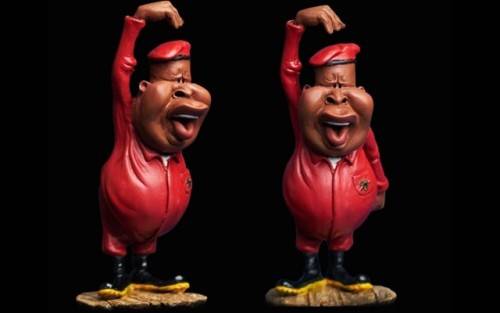 Each Jujua figurine is handcrafted and hand-painted to closely resemble Zapiro's well-known cartoon
