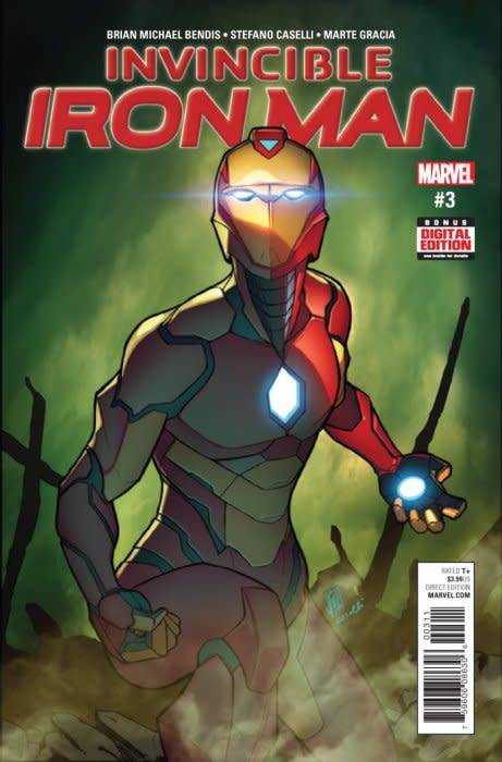 Invincible Iron Man Issue # 3 Riri faces her first big Marvel villain.