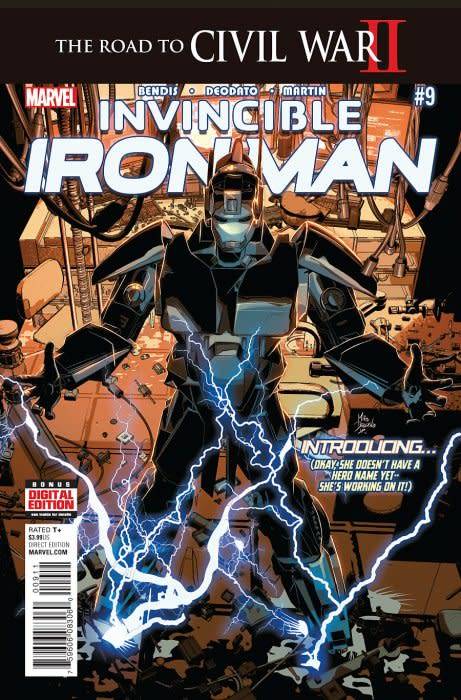 Invincible Iron Man Issue # 9 1st full appearance of Riri Williams.