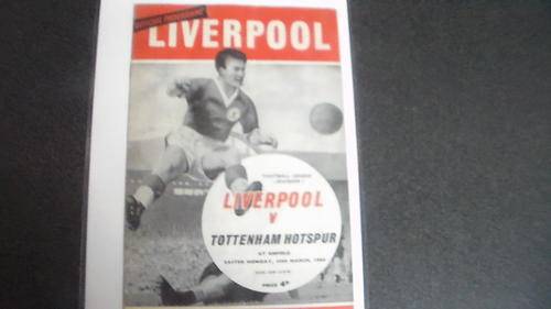 LIVERPOOL v TOTTENHAM HOTSPURS MARCH 1964 NEAR MINT