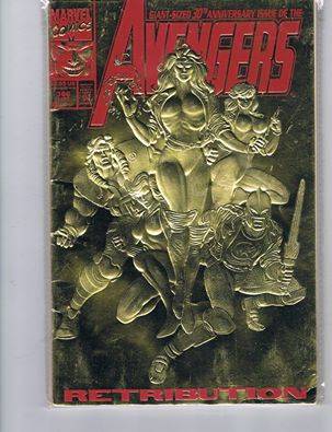 AVENGERS - GIANT -SIZED 30th ANNIVERSARY ISSUE GOLD FOIL EMBOSSED COVER NEAR MINT