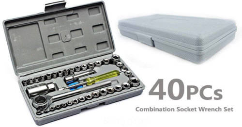 AIWA BEST QUALITY 40 Piece Combination Socket Wrench set with CASE