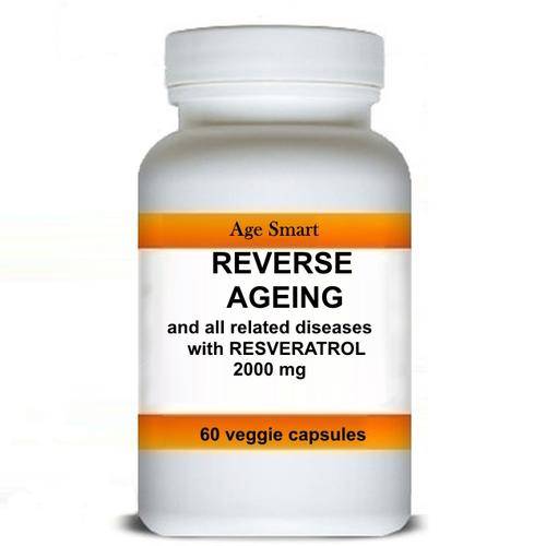 Reverse aging with Resveratrol 60 cap 2000 mg. Life extension. Anti-aging, prevent cancer,diabetes