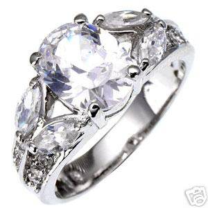 STERLING SILVER  CZ BRIDAL WEDDING ENGAGEMENT RING 7