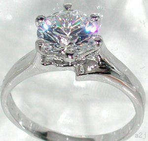 3ct Brilliant Round Style Solitaire Ring  Size 8