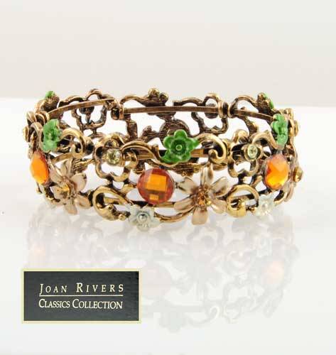 14KT GP Garden Glory Simulated Citrine Cuff Bracelet