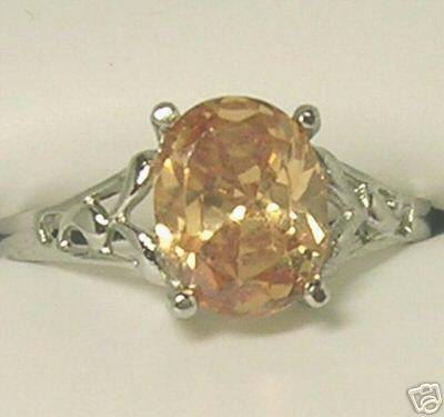 VINTAGE STYLE PEACH SAPPHIRE 3.0 CT CREATED SIZE 6.5