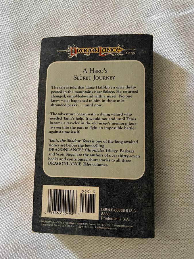 Tanis the Shadow Years - Barbara Siegel and Scott Siegel - DragonLance