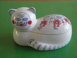 ELIZABETH ARDEN - 'Orient Express'  Cat Trinket Box