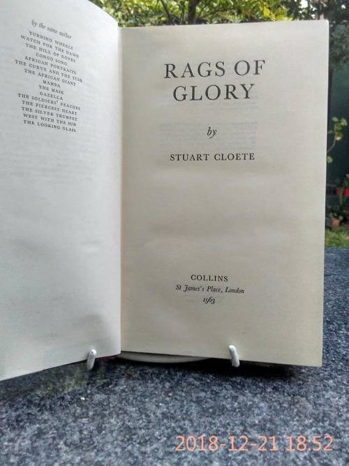 CLOETE, Stuart - Rags of Glory - (1963 1st Edition Hardcover)