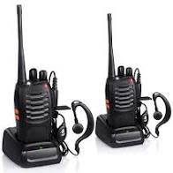 2 X Handheld Walkie Talkie Hand Radio Set with 16 Channels, 3 - 5 km talking range etc