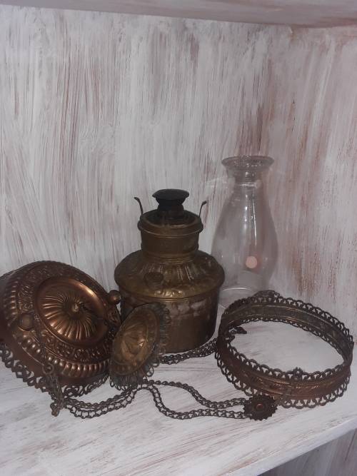 Old ceiling lantern for spare parts (lamp shade is broken) see photos. COURIER GUY R150.00