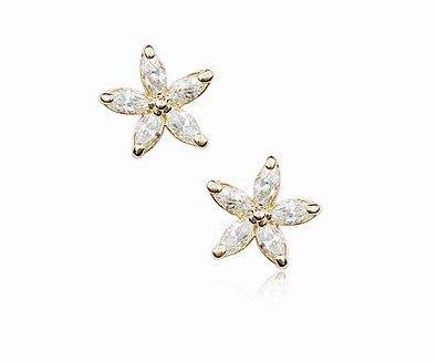 White Wintersweet 18K Gold Plated Stud Earrings Jewelry with Genuine SWA Austrian Crystal