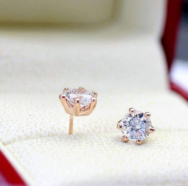 Clear Stud Earring 18K Gold Plated Stud Earrings Made with Genuine SWA ELEMENTS Austrian Crystal