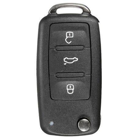 3 Button Remote Key FOB Shell Case+Uncut Blade For VW Polo
