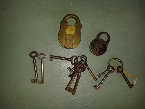 selection of antique locks & padlocks